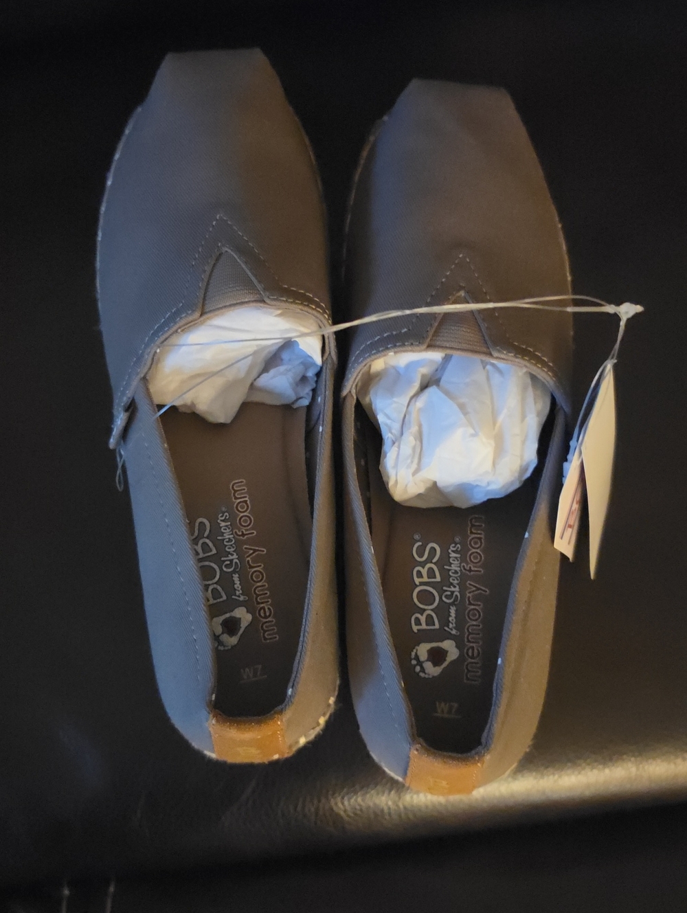 BOBS from Skechers Womens Brown-gray Slip-On Memory Foam Loafers